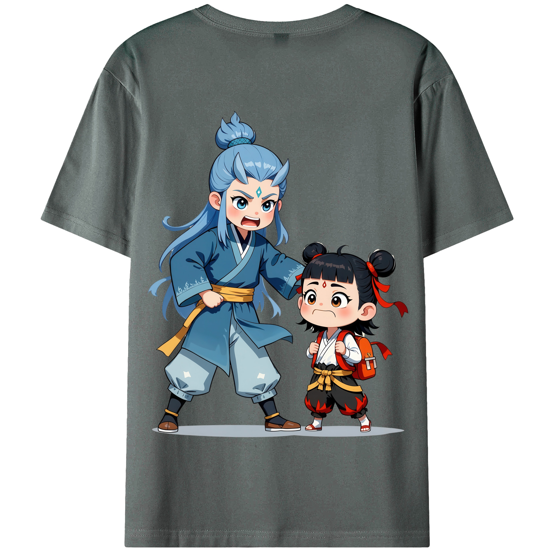（画像用） Ne Zha 2 ナタ 魔童の大暴れ 綿100％半袖Tシャツ（背面プリント）